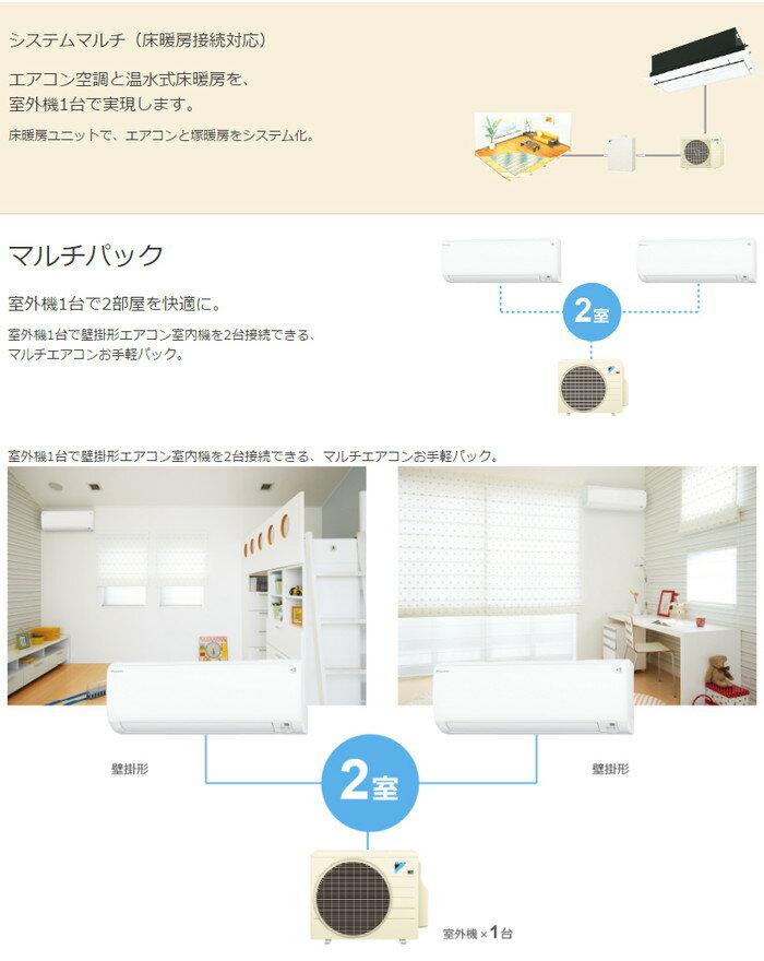 ダイキン マルチエアコン マルチパック 8〜12畳 旧品番PAC-45NV と壁掛け2.8kｗ 6〜9畳 PAC-45RV の組合せ 壁掛2.2kw