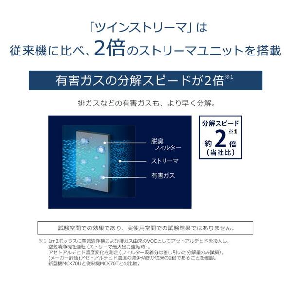 DAIKIN ダイキン 空気清浄機 MCK70U-W 楽天市場】ダイキン工業 DAIKIN ストリーマ空気清浄機 MCK70U-W