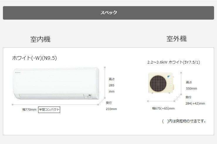 楽天市場】ダイキン工業 DAIKIN エアコン Eシリーズ S22WTES-W | 価格