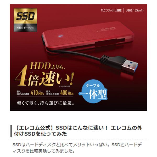 楽天市場】エレコム ELECOM 外付けSSD ESD-EC0480GRD | 価格比較