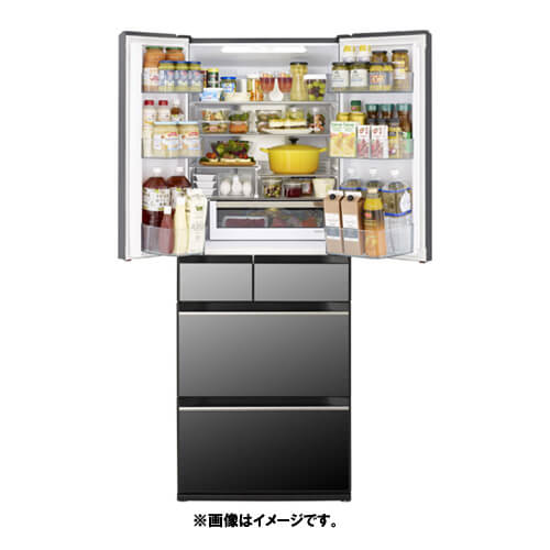 日立 2019年製 まるごとチルド R-KX57K クリスタルミラー 冷蔵庫 日立