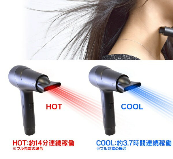 楽天市場】サンコー THANKO どこでも乾かせる熱風コードレスドライヤー