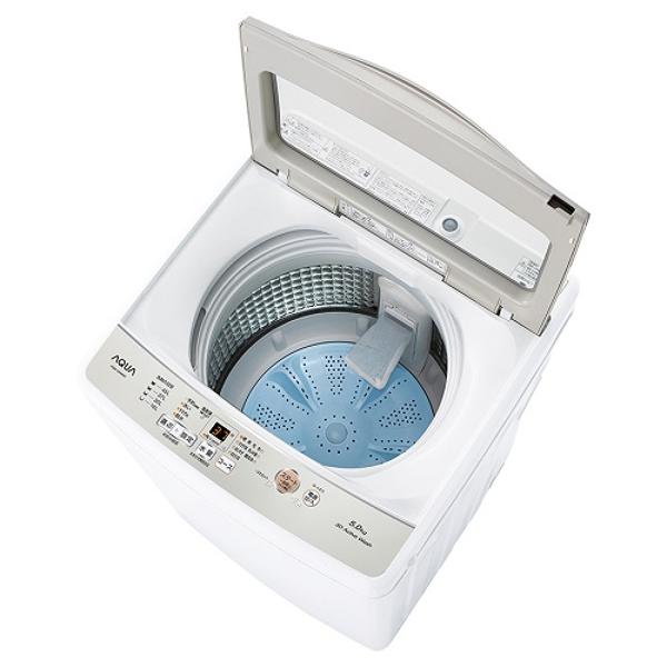 生活家電 洗濯機 AQUA 全自動洗濯機 5kg ホワイト AQW-S5M(W)