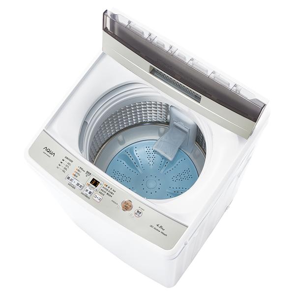 生活家電 洗濯機 AQUA 全自動洗濯機 4.5kg ホワイト AQW-S4M(W)
