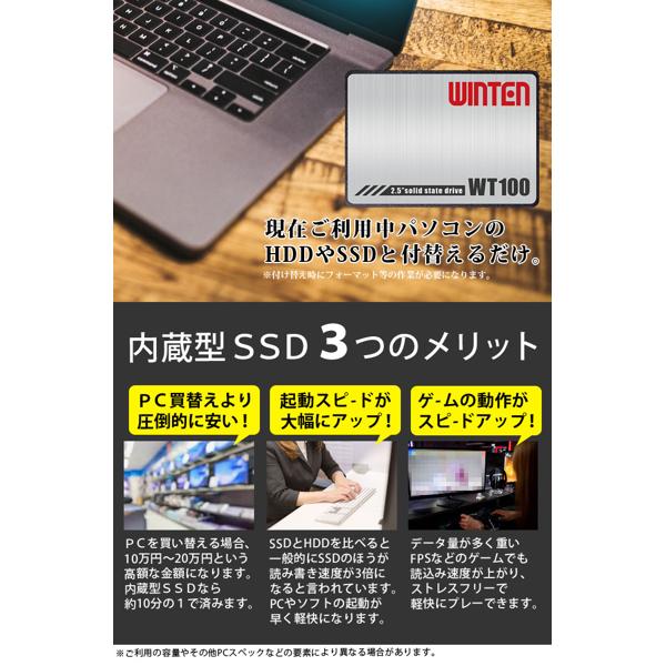 楽天市場】ウィンテン Winten 内蔵型 480GB SSD WT100-SSD-480GB