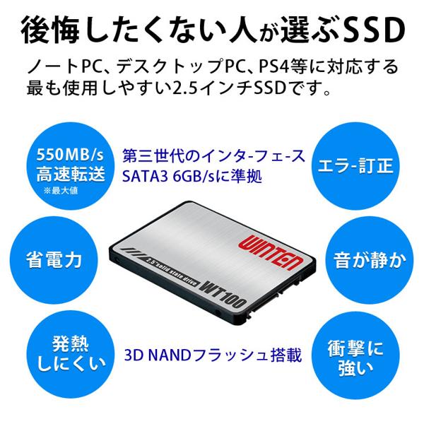 WINTEN 内蔵SSD 480GB WT100 本体 楽天市場】ウィンテン Winten 内蔵型 480GB SSD WT100-SSD-480GB