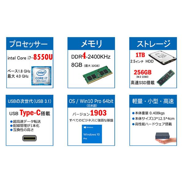 楽天市場】真善美 M4S ミニパソコン Intel i7 8550U / メモリ8GB / SSD