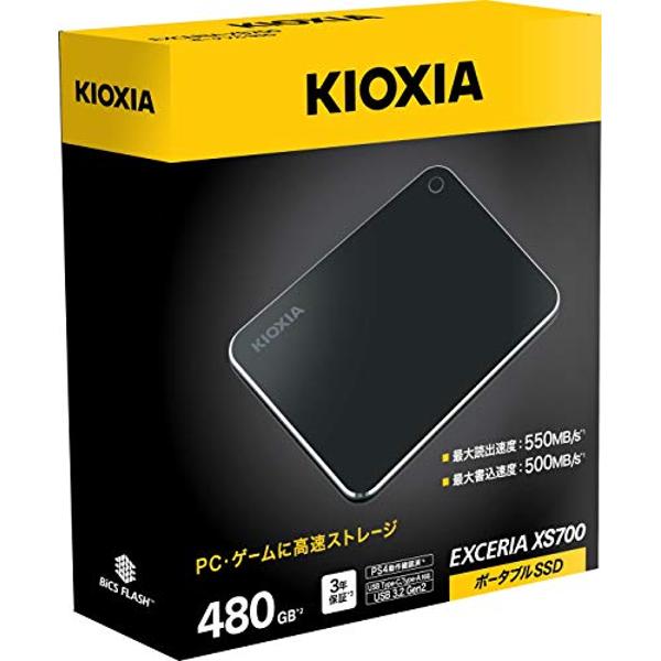 【楽天市場】キオクシア KIOXIA USB3.2Gen2 EXCERIA ポータブルSSD XS700 480GB SSD-PK480U3