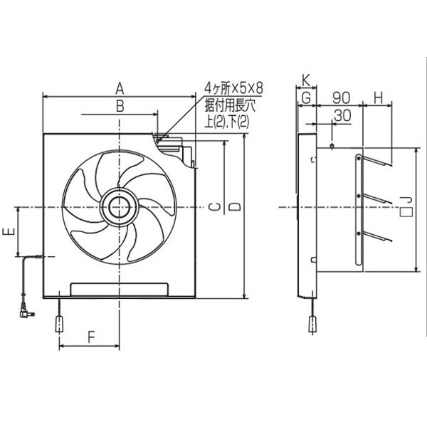 三菱クリーンコンパック換気扇 EX-202L　(連動式シャッター引きひも付き) Amazon | 三菱電機(MITSUBISHI ELECTRIC) 標準換気扇クリーン