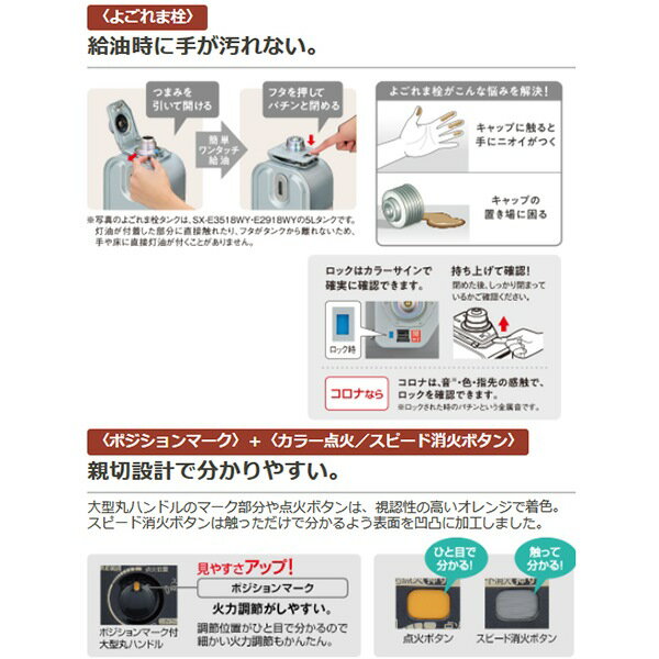 楽天市場】コロナ CORONA 石油ストーブ SX-E2919Y(HD) | 価格比較
