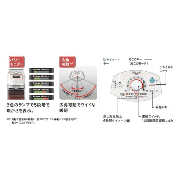 コロナ コアヒートスリム DH-920R 遠赤外線ヒーター 2020年 スリム 暮らしに溶け込むシンプルなデザインに一新し、 シーンに合わせ