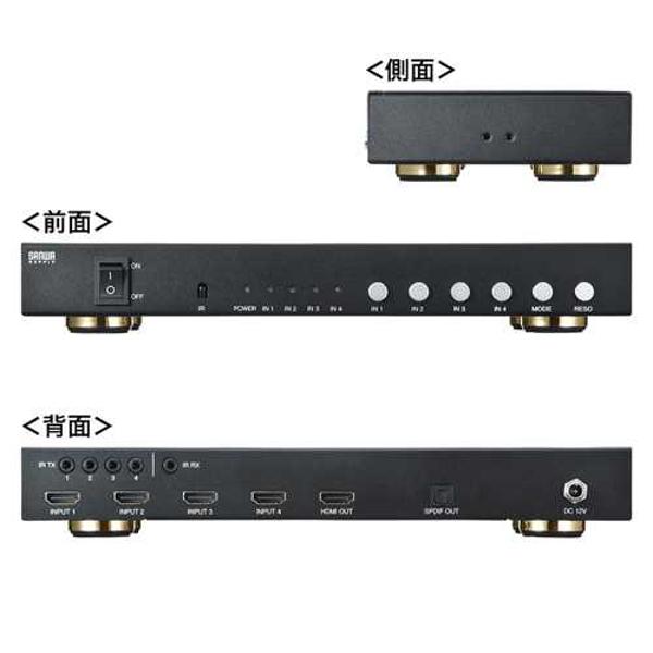 4入力1出力 HDMI 画面分割 切替器 SW-UHD41MTV (その1) SW-UHD41UVC【4入力1出力HDMIスイッチャー（4K対応/画面分割