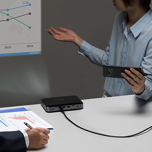 サンワサプライ　モバイルプロジェクター　400-PRJ024 サンワサプライ プロジェクター 400-PRJ024 HD 400ルーメン モバイル