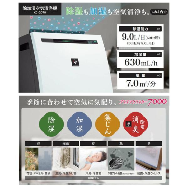 楽天市場 シャープ Sharp 空気清浄機 Kc Gd70 W 価格比較 商品価格ナビ