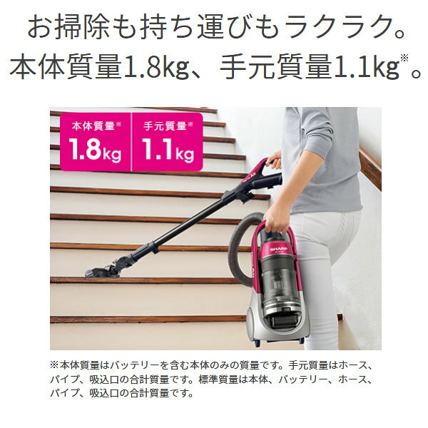 楽天市場】シャープ SHARP プラズマクラスター コードレスキャニスター