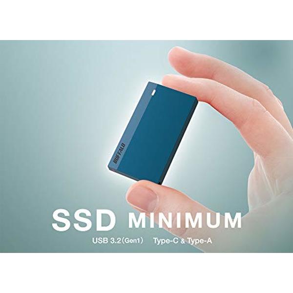 楽天市場】バッファロー BUFFALO 外付けSSD 480GB モスブルー SSD