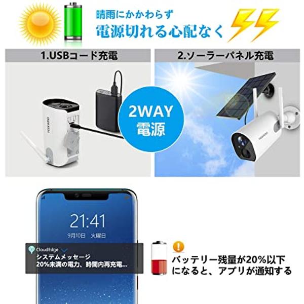 楽天市場】YESKAMO 防犯カメラ ソーラーパネル付 ZS-GX6S | 価格