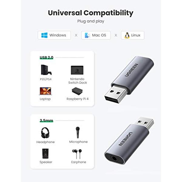 A 楽天市場】UGREEN USB オーディオ 変換アダプタ 80864 | 価格比較