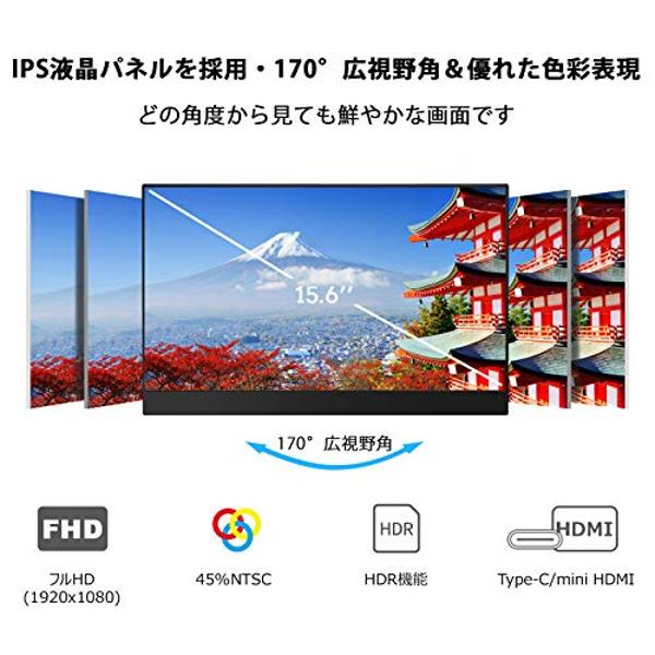 Vissles モバイルモニター 15.6インチ ディスプレイ1080P FHD Vissles