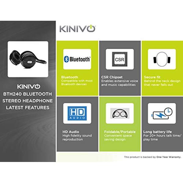 楽天市場】Kinivo BTH240 Bluetooth ヘッドフォン ブラック | 価格比較