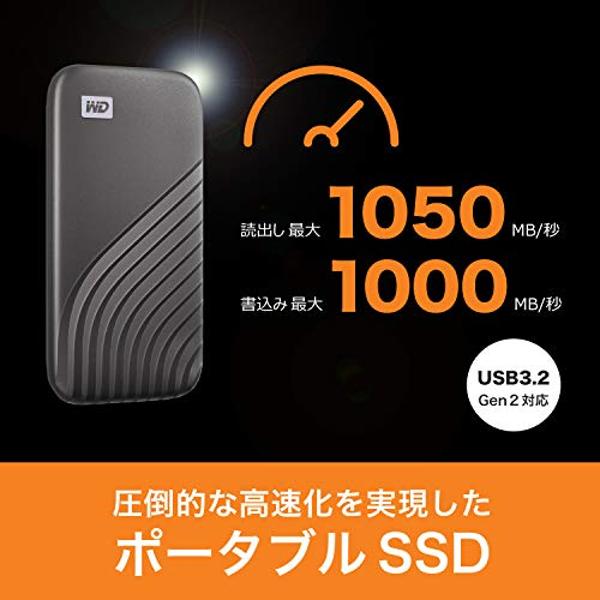 楽天市場】ウエスタンデジタル ポータブルSSD 4TB グレー