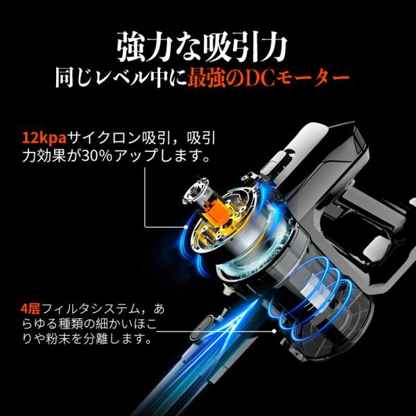 楽天市場】Dibea サイクロン式 スティッククリーナー D18 orange