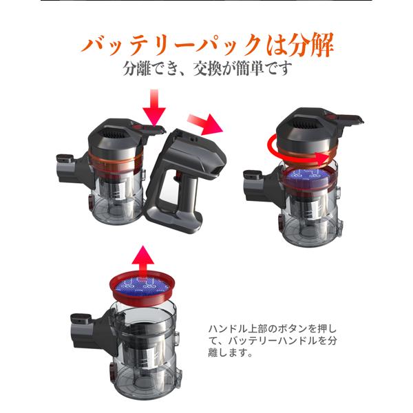 楽天市場】Dibea サイクロン式 スティッククリーナー D18 orange