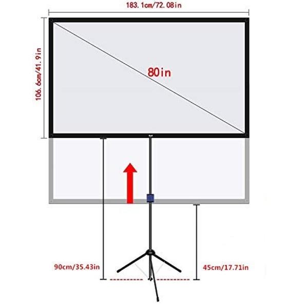 NAQIER プロジェクタースクリーン 80インチ 楽天市場】NAQIER 4K対応 プロジェクタースクリーン 自立式 最大