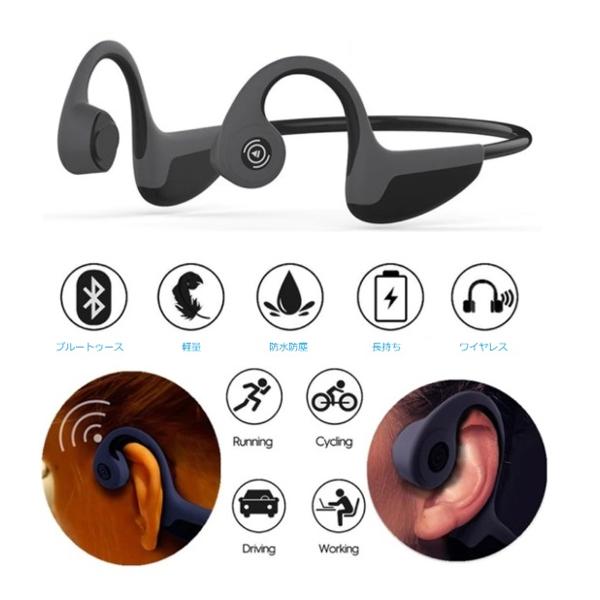 楽天市場】Lonfine 骨伝導 ワイヤレスヘッドフォン BLACK GRAY Z8