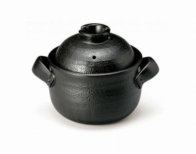 楽天市場】佐治陶器 佐治陶器 Saji Touki 萬古焼 炊飯鍋 中蓋付 2合 黒 