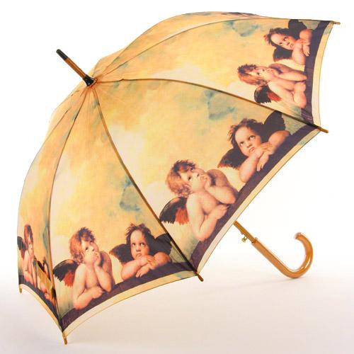 楽天市場】ジャンプ傘 雨傘 ラファエロ エンジェル 天使柄の絵 が 