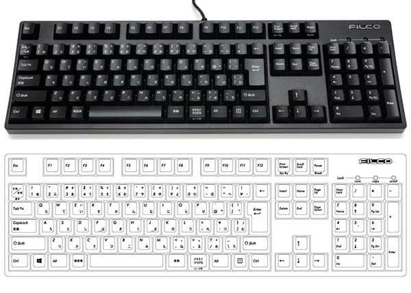 FILCO キーボード   FKBN108M/JB2 Amazon.co.jp: FILCO Majestouch2 108フルキー茶軸日本語配列