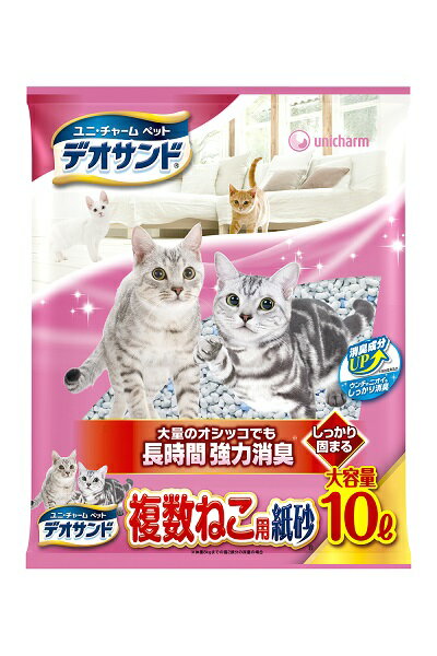 ユニ チャーム デオサンド 複数ねこ用 紙砂 10リットル 賜物