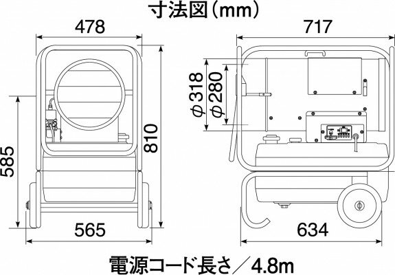 静岡製機 熱風オイルヒーター HG125N2