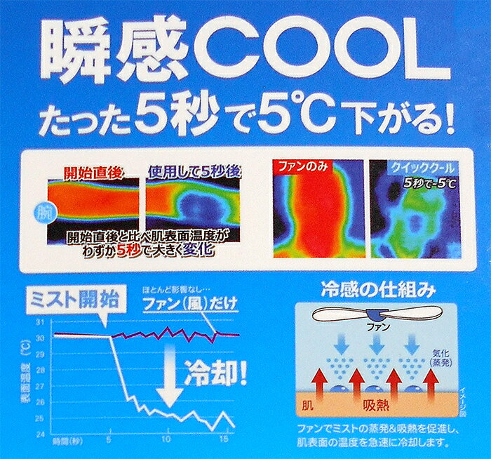 大作商事｜Daisaku Shoji ミスト機能付きハンディファン クイッククール ホワイト QCHP1WH