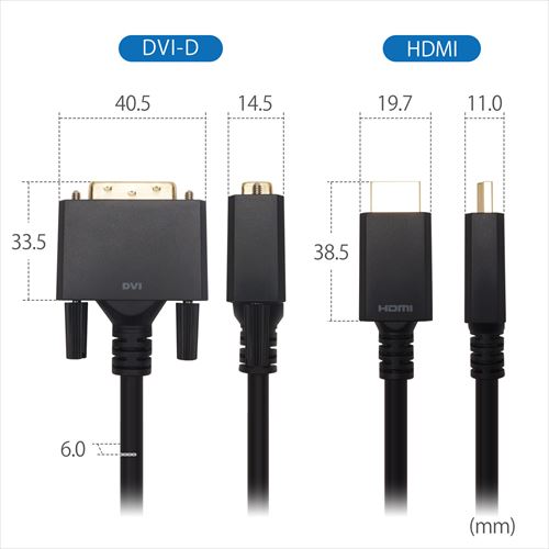 HORIC HDMI-DVI変換ケーブル 2m HADV20-702BB