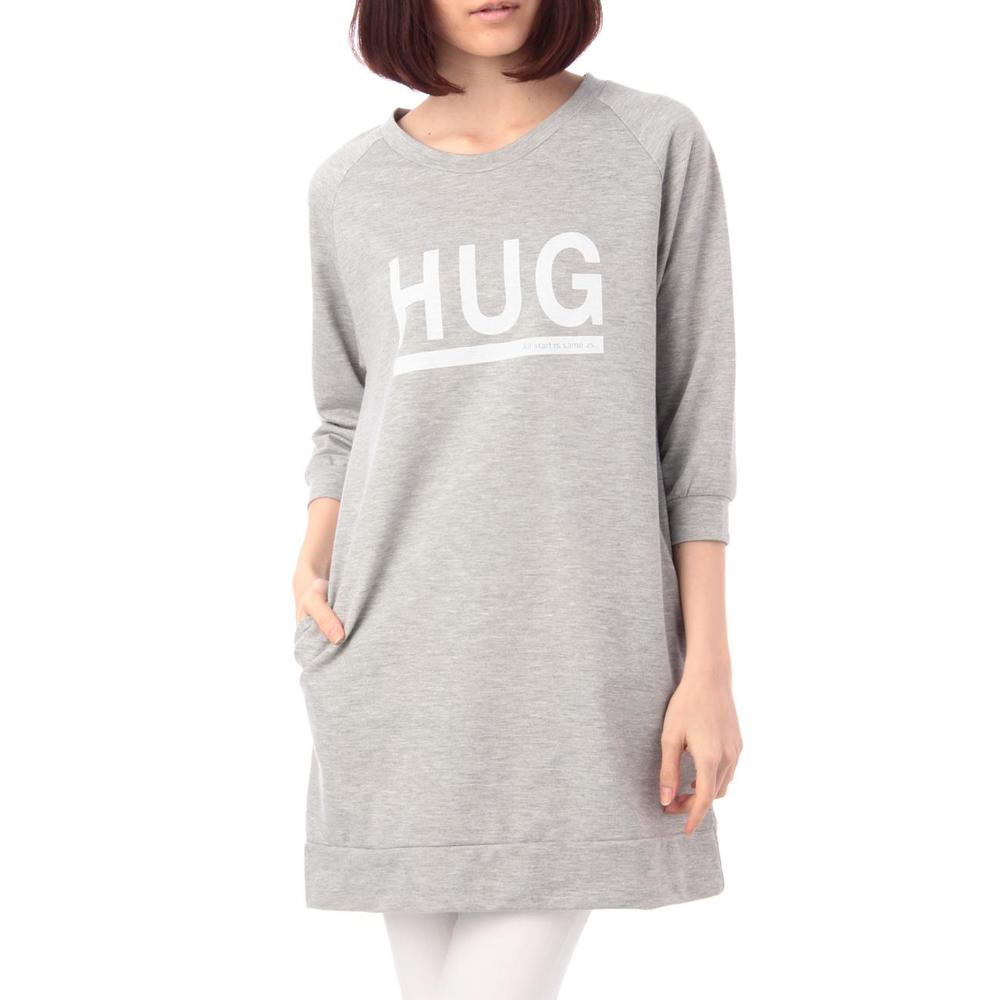 楽天市場 ワールド Ozoc ロゴワンピース 785 グレー 012 38 M 価格比較 商品価格ナビ