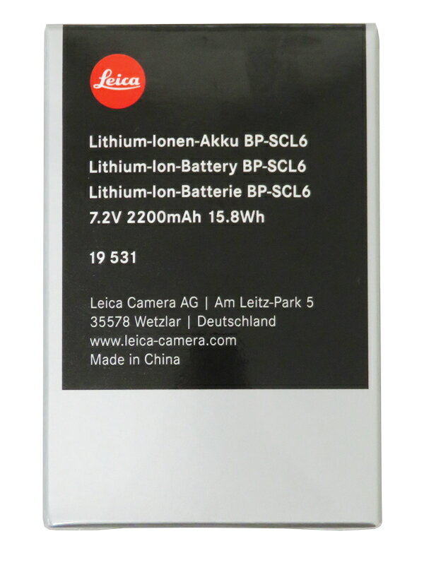 Q3用バッテリー（BP-SCL6） Leica Lithium-Ion Battery BP-SCL6, for Q3