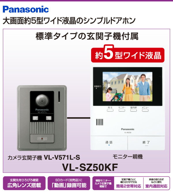 パターン 【新品】Panasonic ドアホン VL-SZ50KF モニター親機のみ