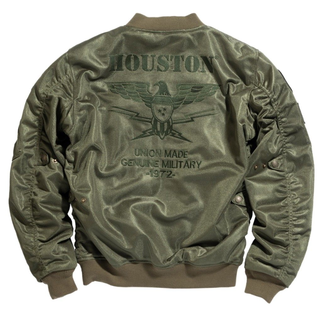 HOUSTON MA-1 BLACK NIGHTS メッシュM/Cジャケット L ワッペン