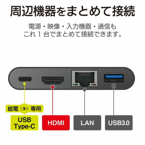 エレコム USB Type-C ドッキングステーション PD対応 充電 USB3.1 ブラック DST-C09BK(1個)