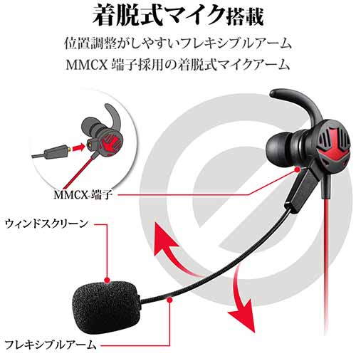 エレコム ヘッドセット イヤホン スマホ用 φ3.5mm4極ミニプラグ HS-GS30EBK(1セット)