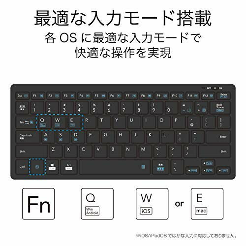 エレコム Bluetoothミニキーボード パンタグラフ式 ブラック TK-FBP102BK/EC
