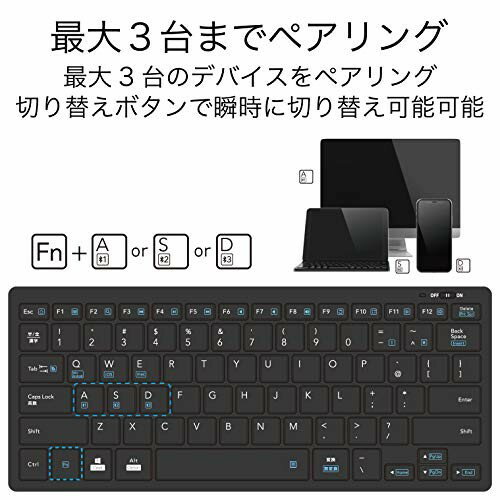 エレコム Bluetoothミニキーボード パンタグラフ式 ブラック TK-FBP102BK/EC