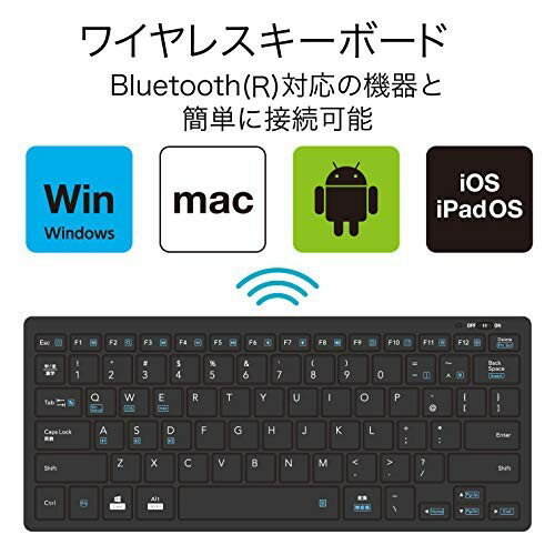 エレコム Bluetoothミニキーボード パンタグラフ式 ブラック TK-FBP102BK/EC
