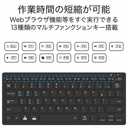 エレコム Bluetoothミニキーボード パンタグラフ式 ブラック TK-FBP102BK/EC