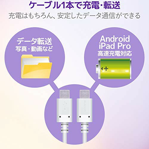 ELECOM USB2.0ケーブル MPA-CC10PNWH