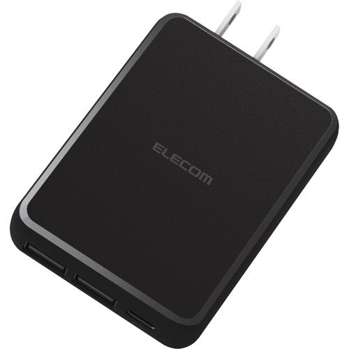 【楽天市場】エレコム ELECOM GaN PD対応 AC充電器(PD30W+12W/C×1+A×2）ブラック EC-AC07BK | 価格