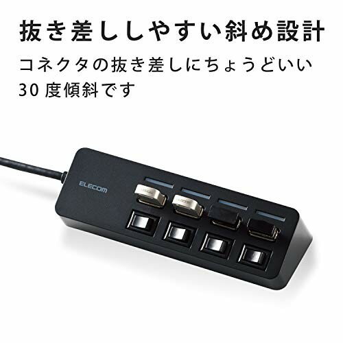 エレコム USBハブ USB3.0 4ポート バスパワー U3H-S418BBK／EC(1個)