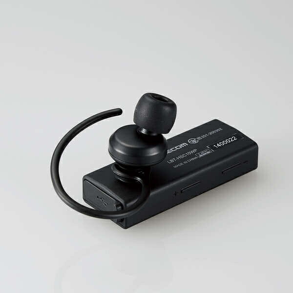 エレコム ヘッドセット Bluetooth 片耳 防水 IPX5対応 ブラック LBT-HSC10WPMPBK(1個)